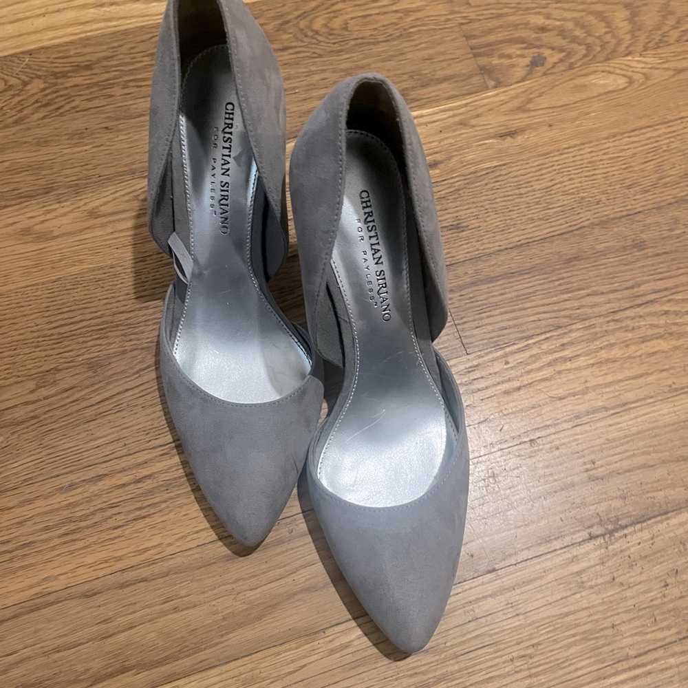 Cristian Siriano Suede Gray Heels Sz 8